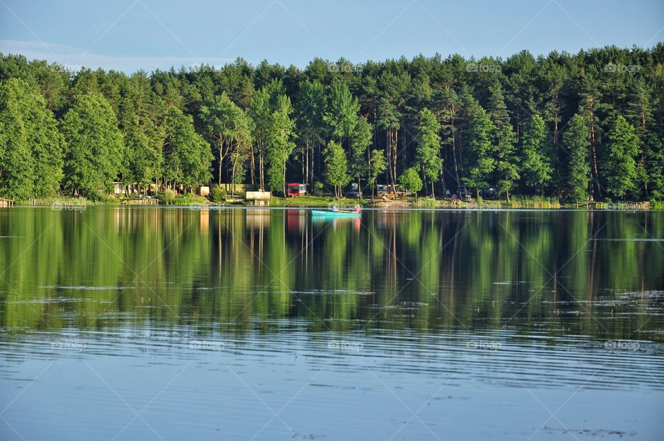 summer vacation at the lake in olsztyn, poland