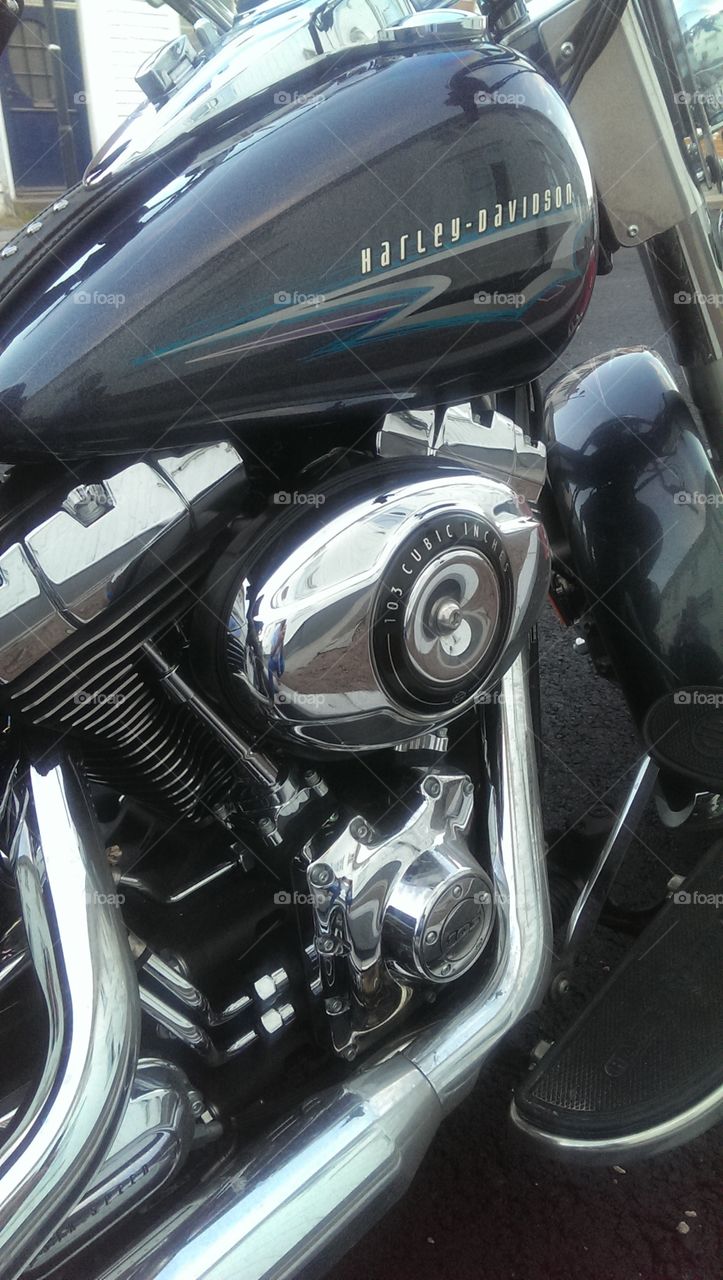 Harley Davidson. Beautiful details of the bike