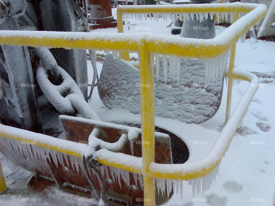# my ship# railing# spurling pipe# anchor chain# deck# spurling pipe cover# frozen# cold# ice# narvik# Norway#