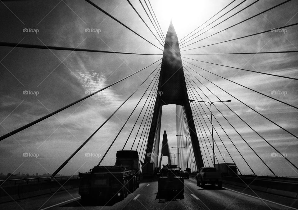 Suspension bridge, Bangkok, Thailand.
