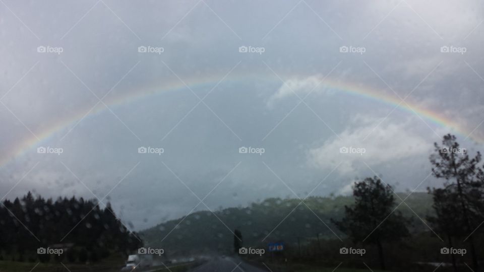 rainbow on a dreary day