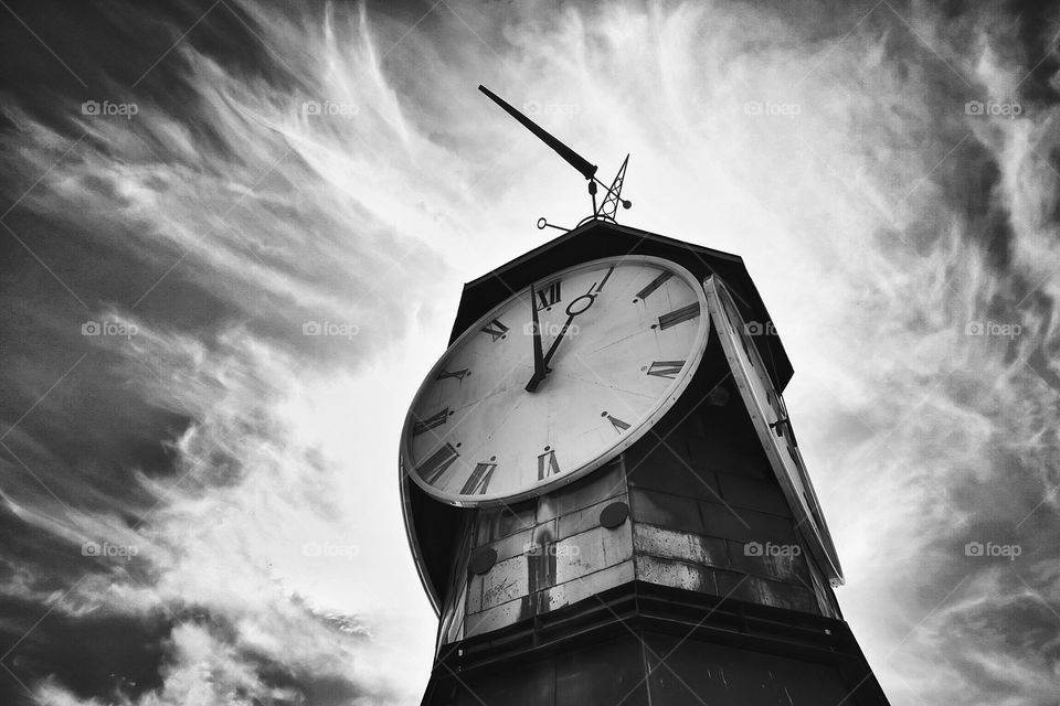 Clock, Time, No Person, Sky, Analogue
