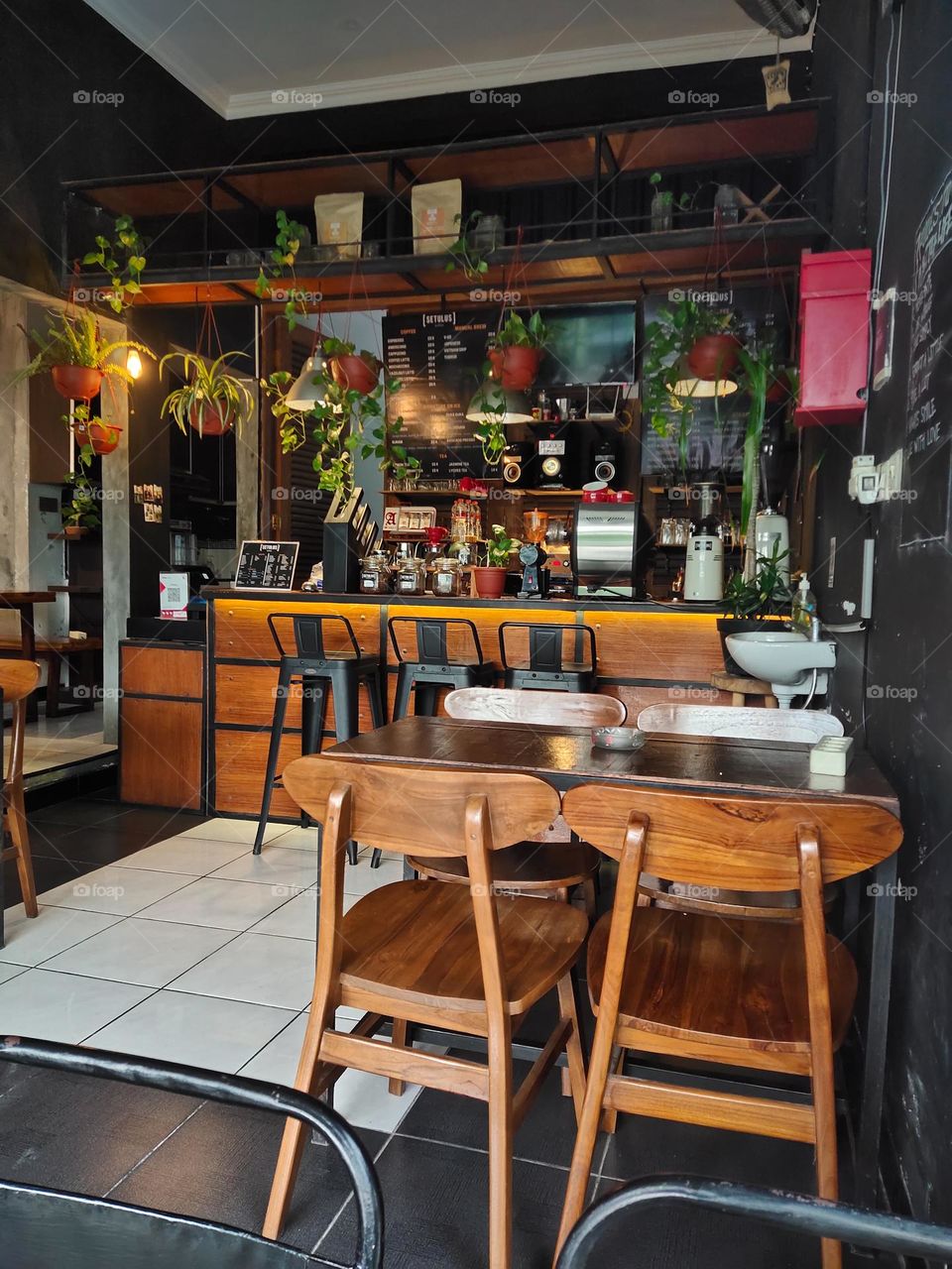 a home cafe with simple interior