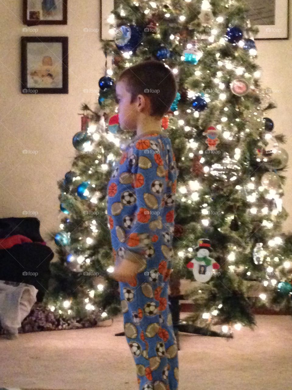 Christmas Boy In Pajamas