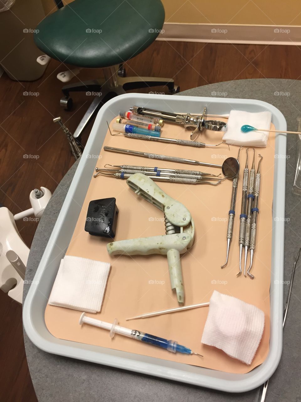 A dental setup for fillings