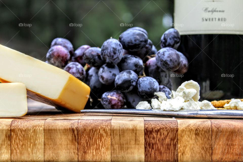 cheese grapes wine