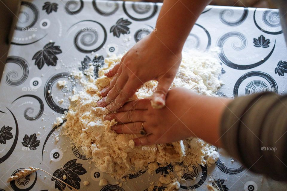 Kneading bread dough