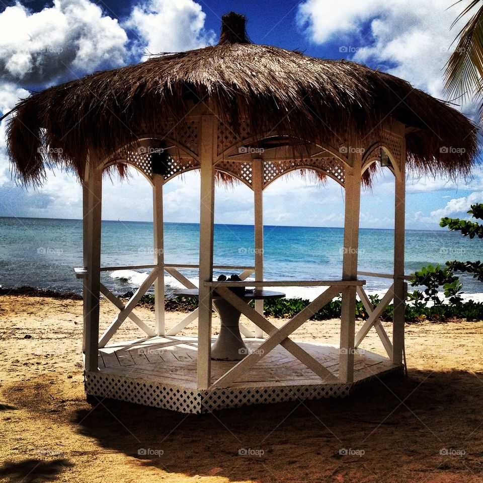 beach ocean sand hut by meernz