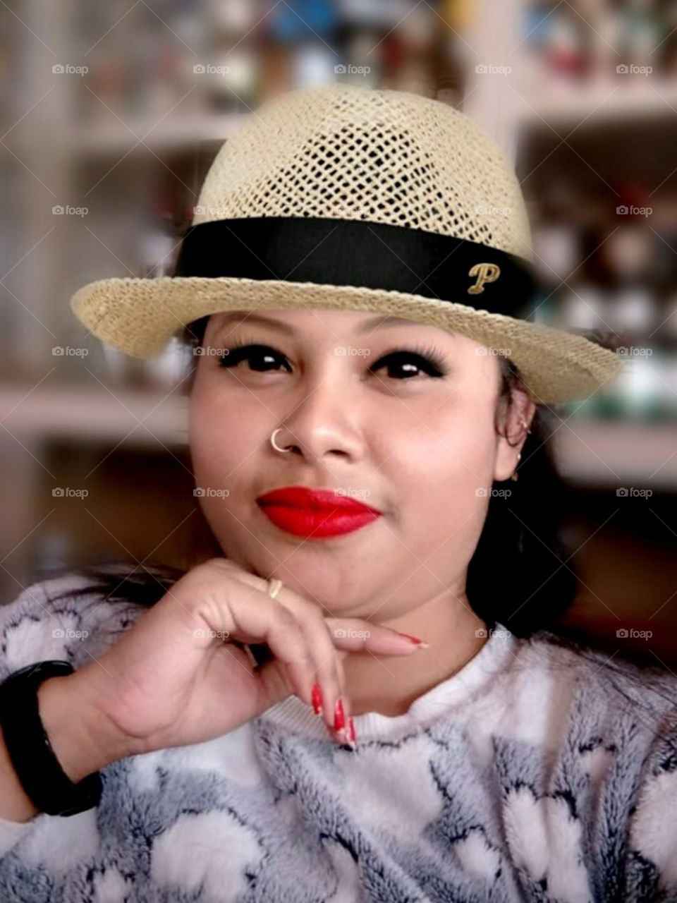 selfi with my beautiful cap.