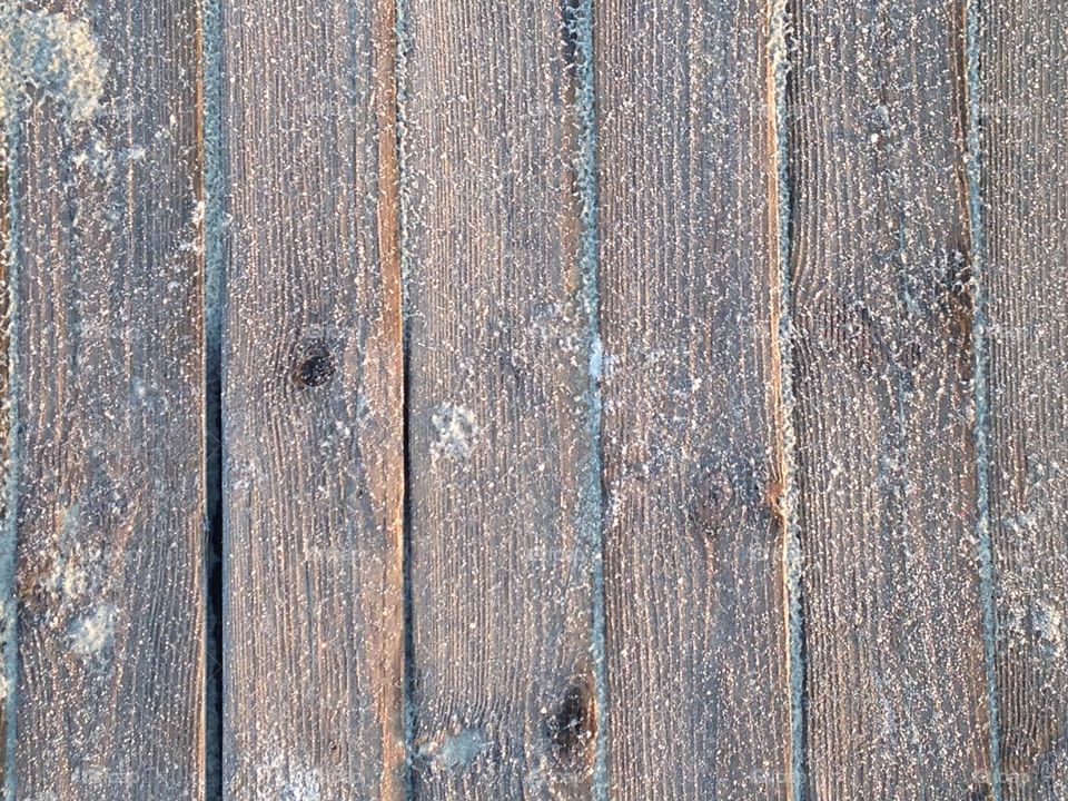 frozen wooden pier