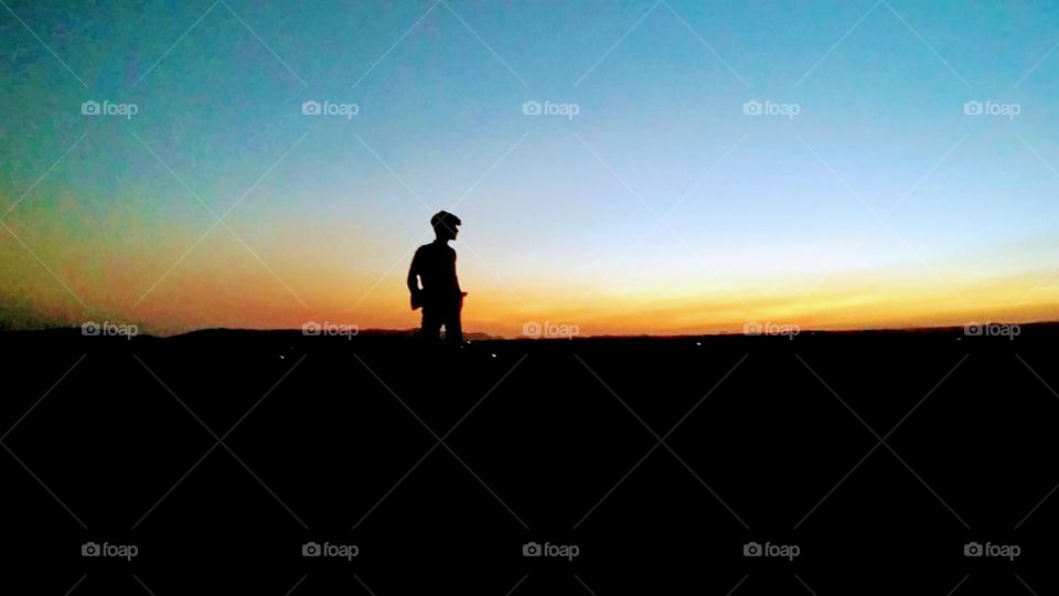 Sunset with nephew in village 