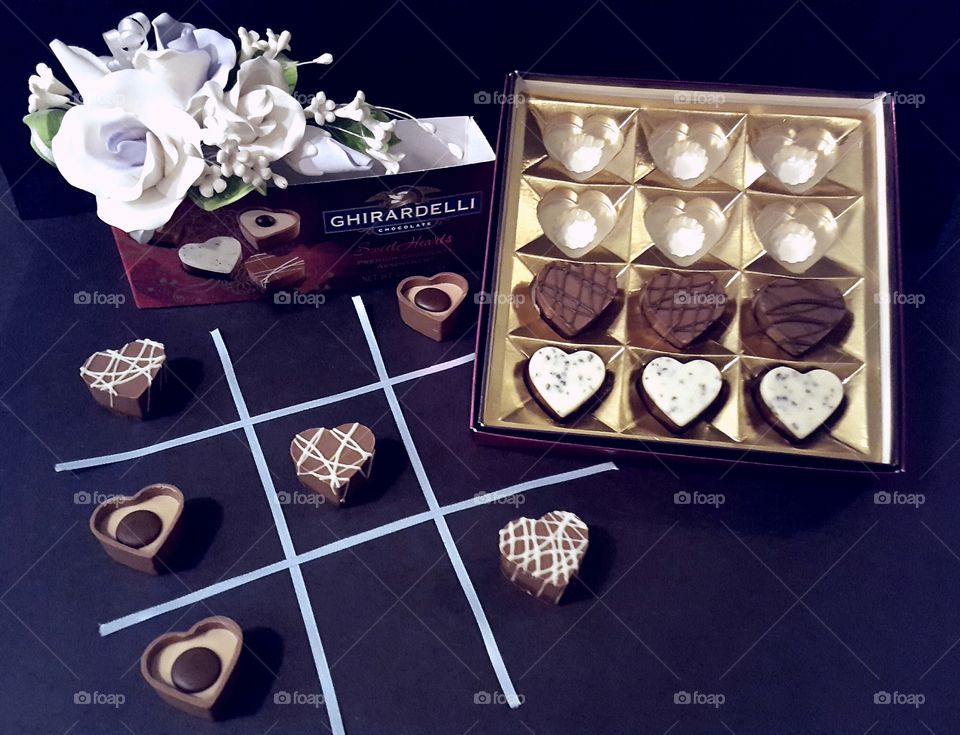 Share a friendly game of Tick-Tac-Toe with the one you love with Ghirardelli's Chocolates.