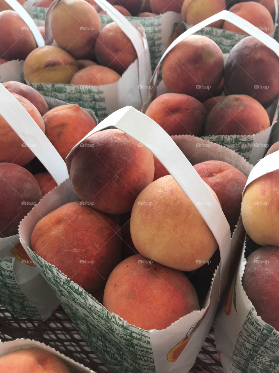 Fresh peaches at market