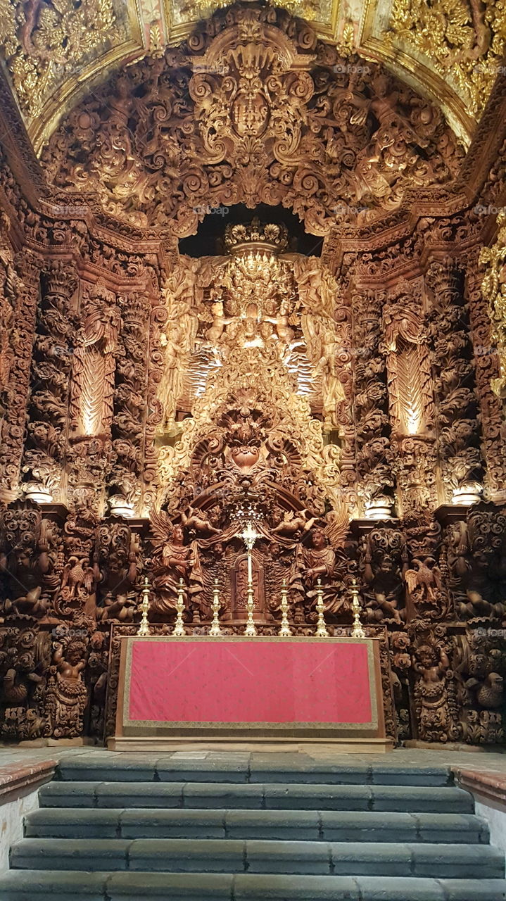 Altar of the deconsecrated church of the former Jesuit college in Ponta Degalda, São Miguel, Portugal