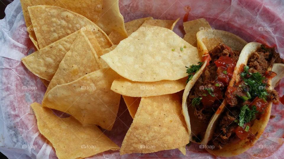 Mexican Food Tacos and Chips