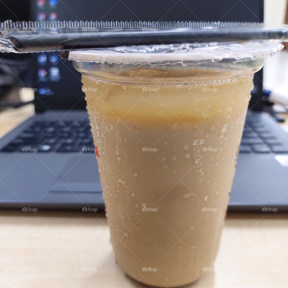 iced coffee sweetened with palm sugar