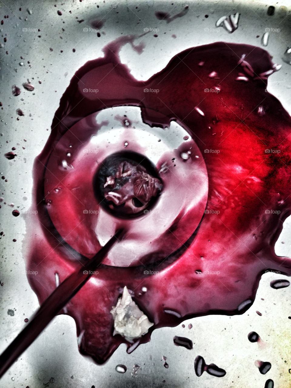 red silver sink wine down the drain by ponchokid