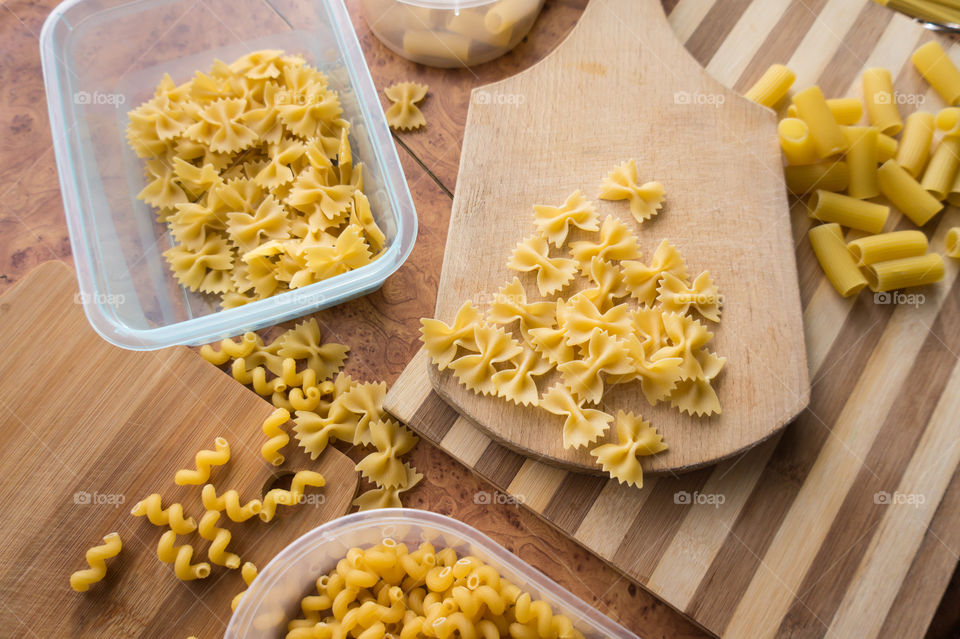 Different types of pasta