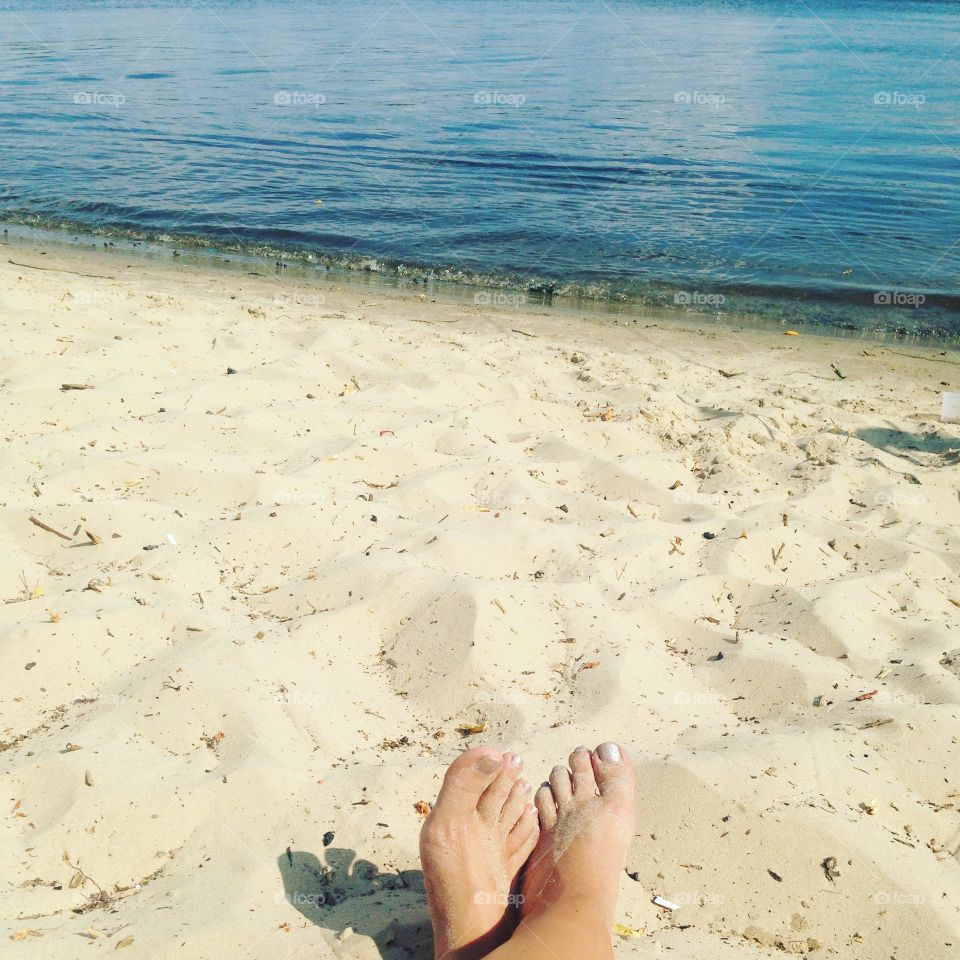 rest on the bank of the river in summer