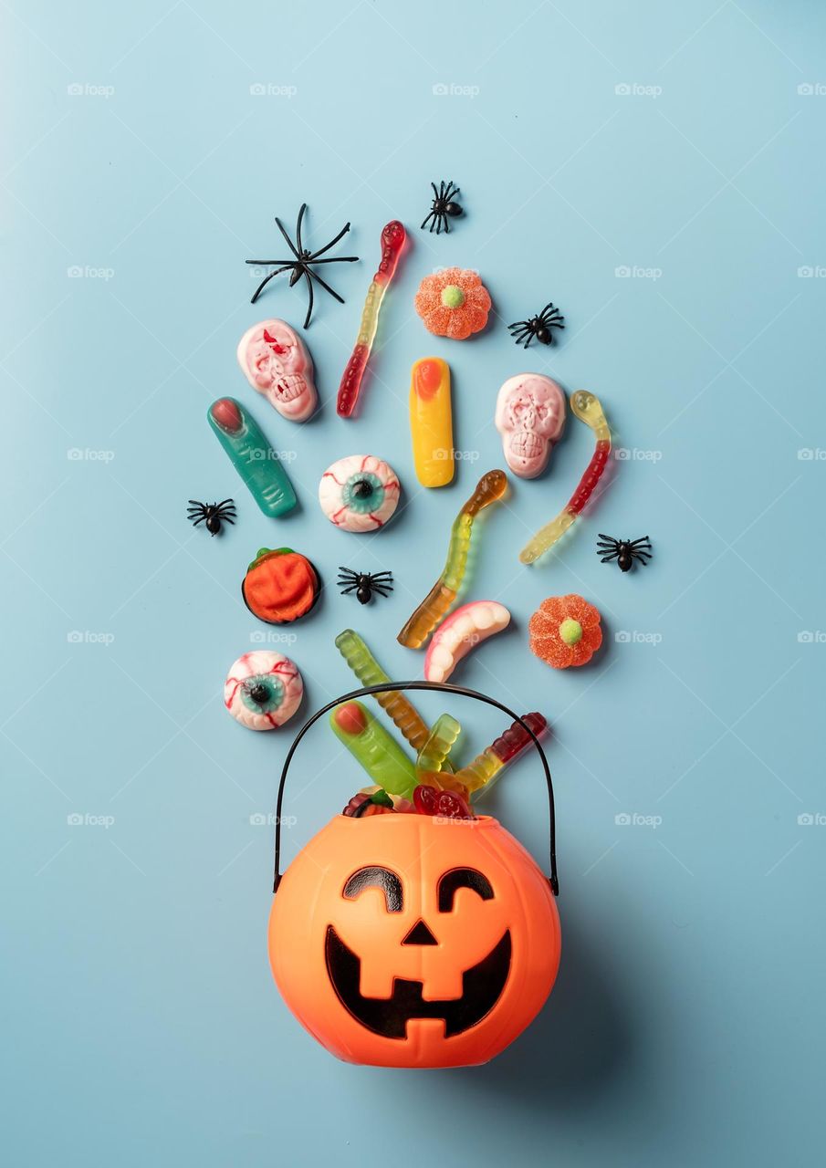 Halloween spooky flatlay