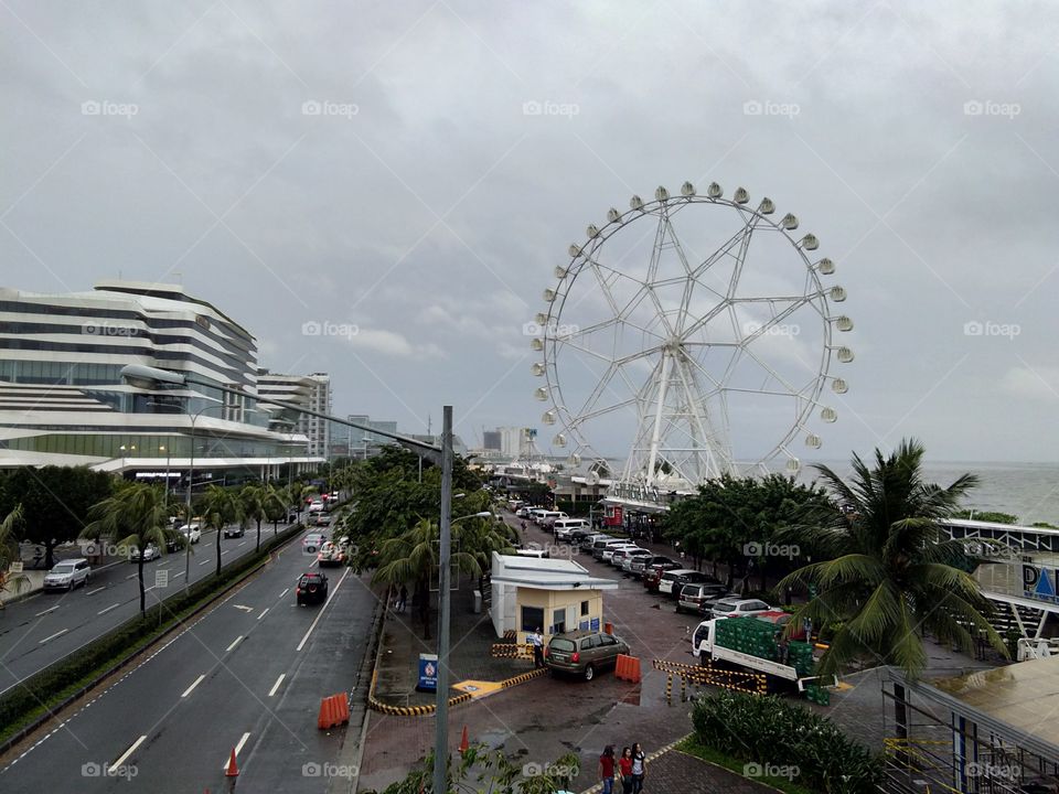 SM Mall of Asia outside view rainy