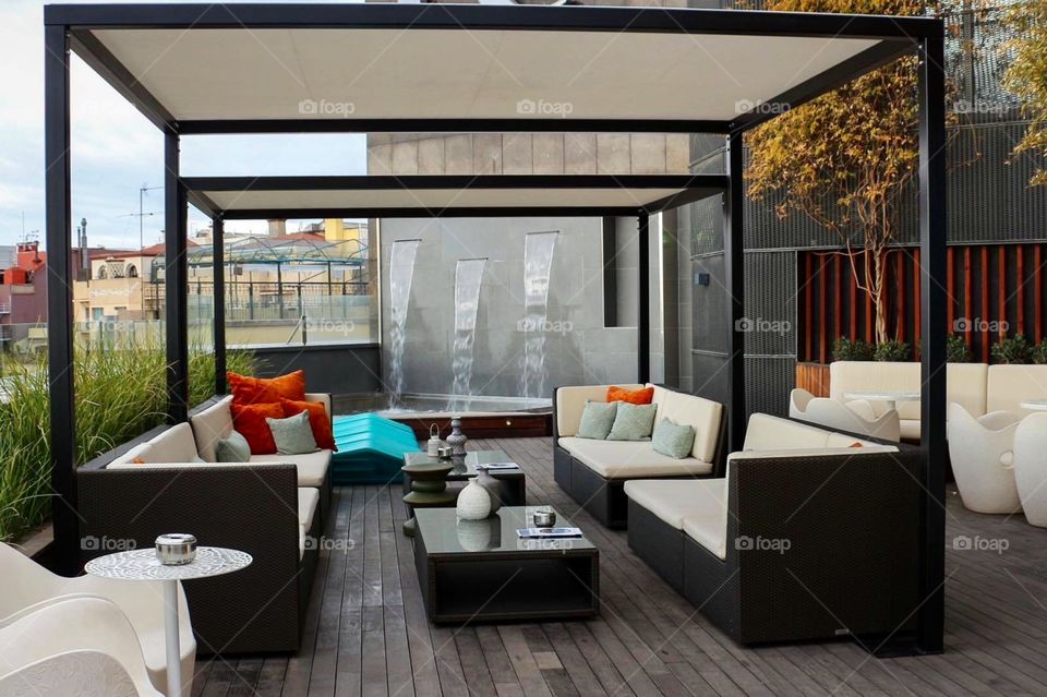 Beautiful terrace in the roof of building