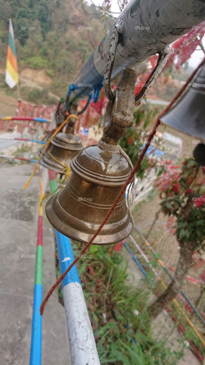 Bells in the stairs of temple