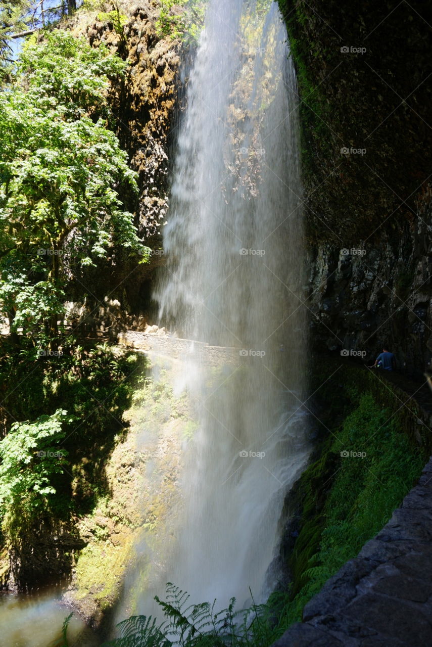 Side view. Silver creek falls