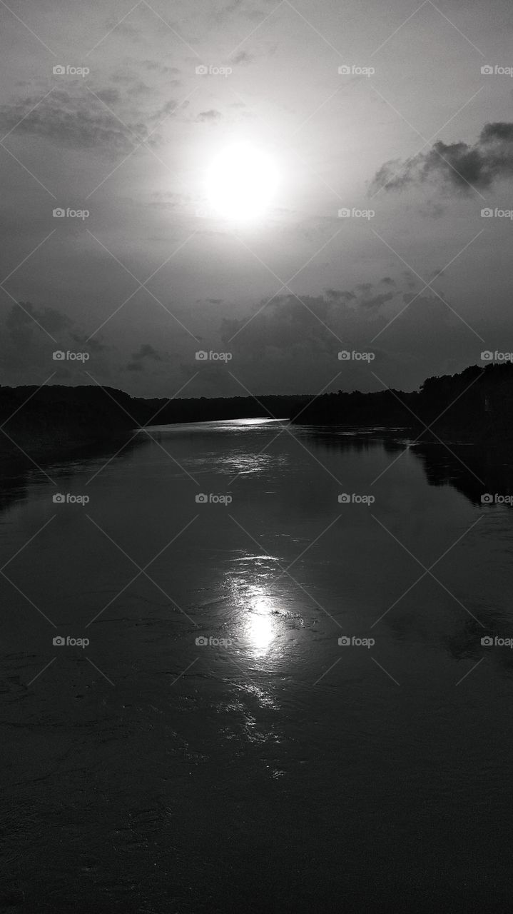 black and white picture.
sunset