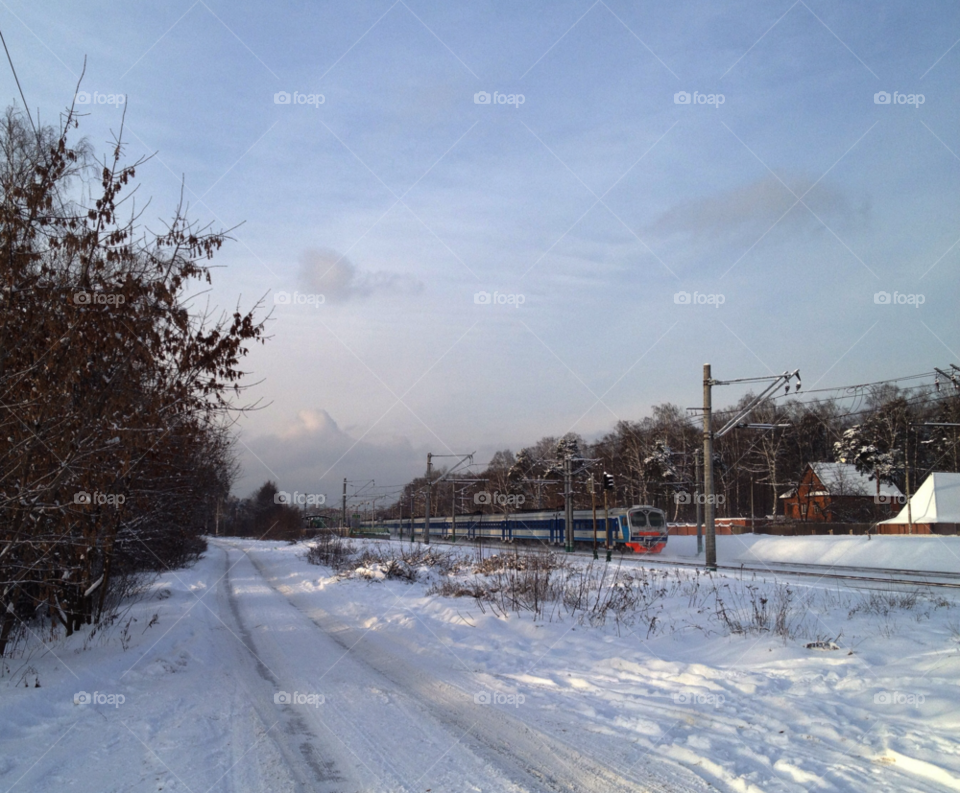 snow winter train railway by nakoda
