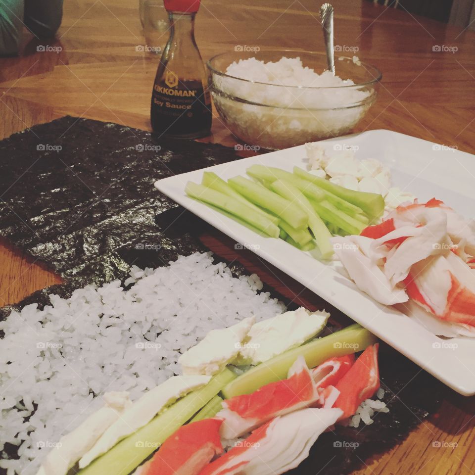 Homemade sushi! A refreshing burst of flavors exploding in your mouth leaving you satisfied yet not overly full!