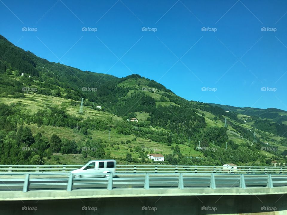 Driving from San Sebastián to Madrid, beautiful country side