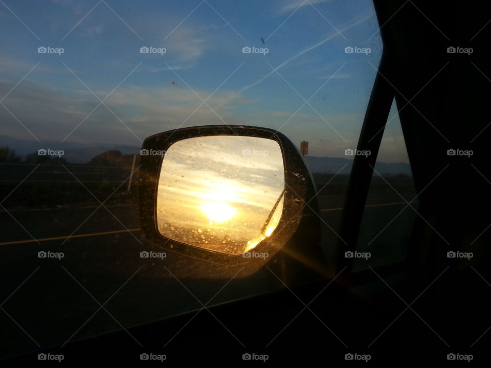 sunset. mirror