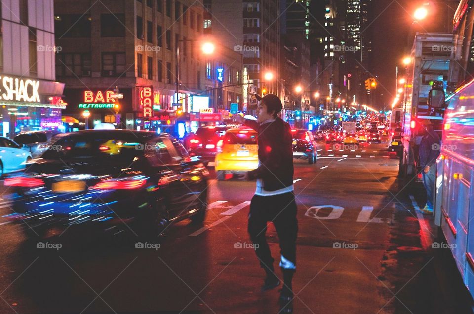 Looking for a Taxi in New York
