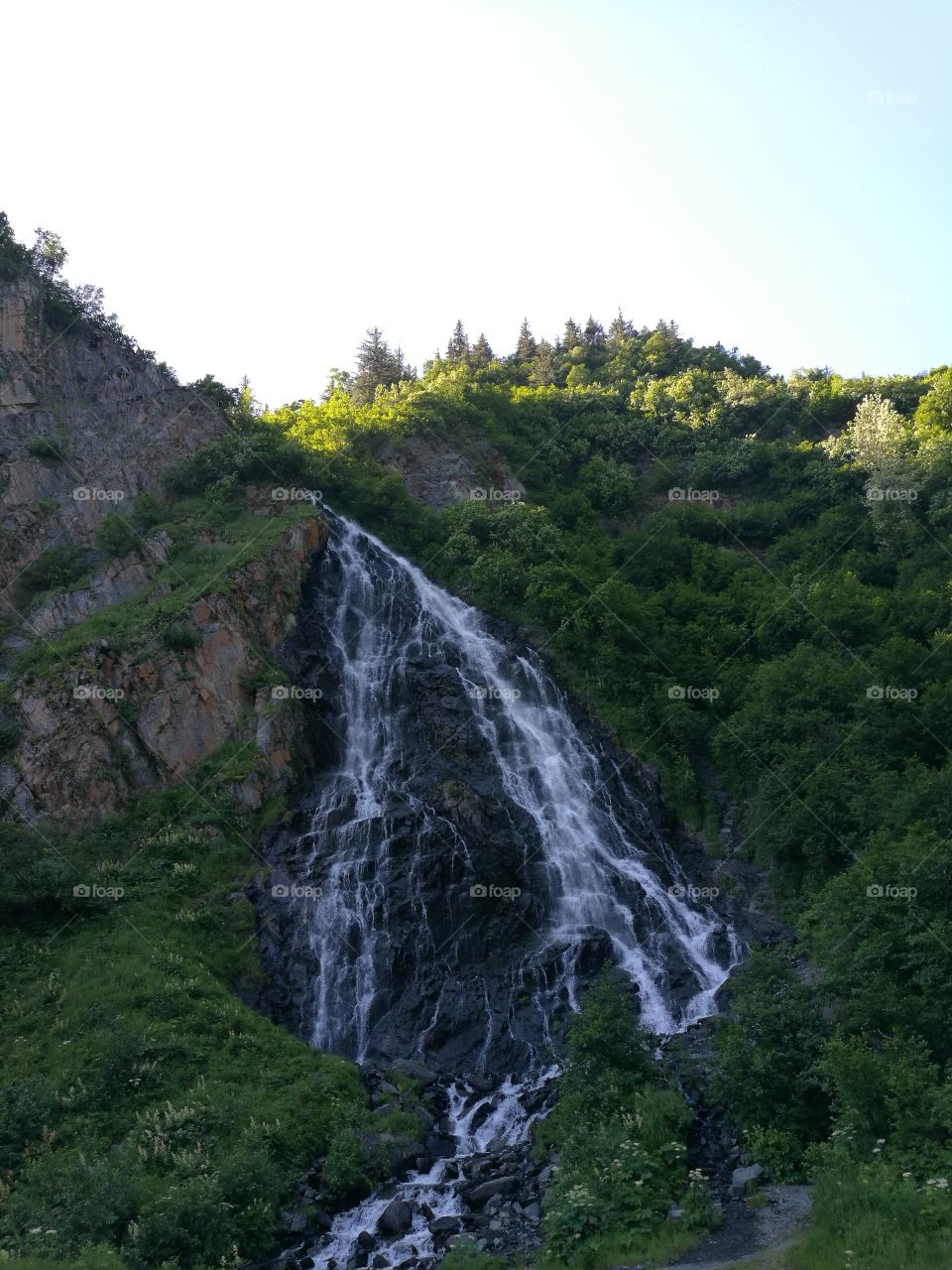 waterfall in valdez