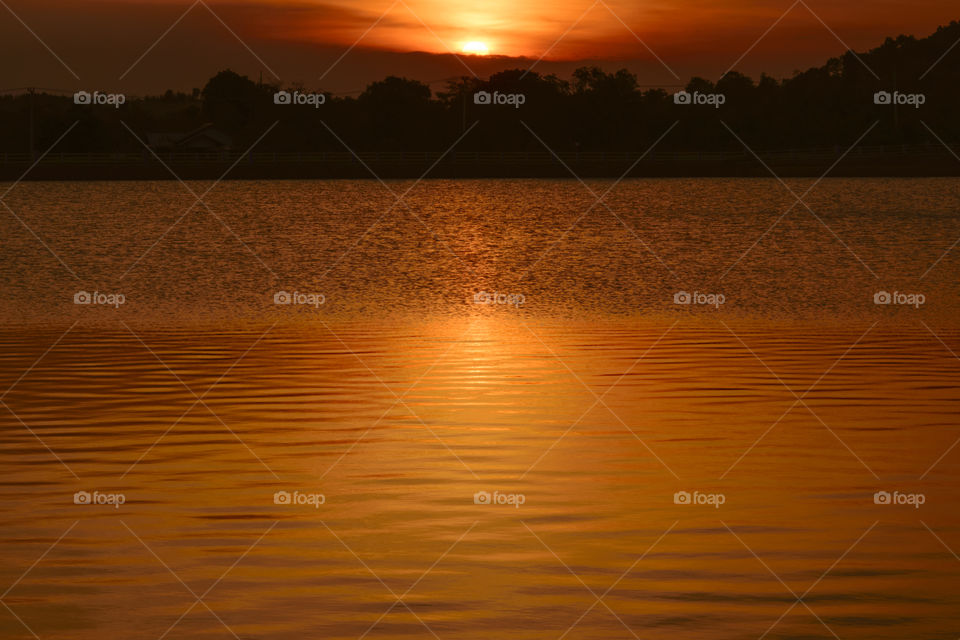 Natural texture of water during sunset