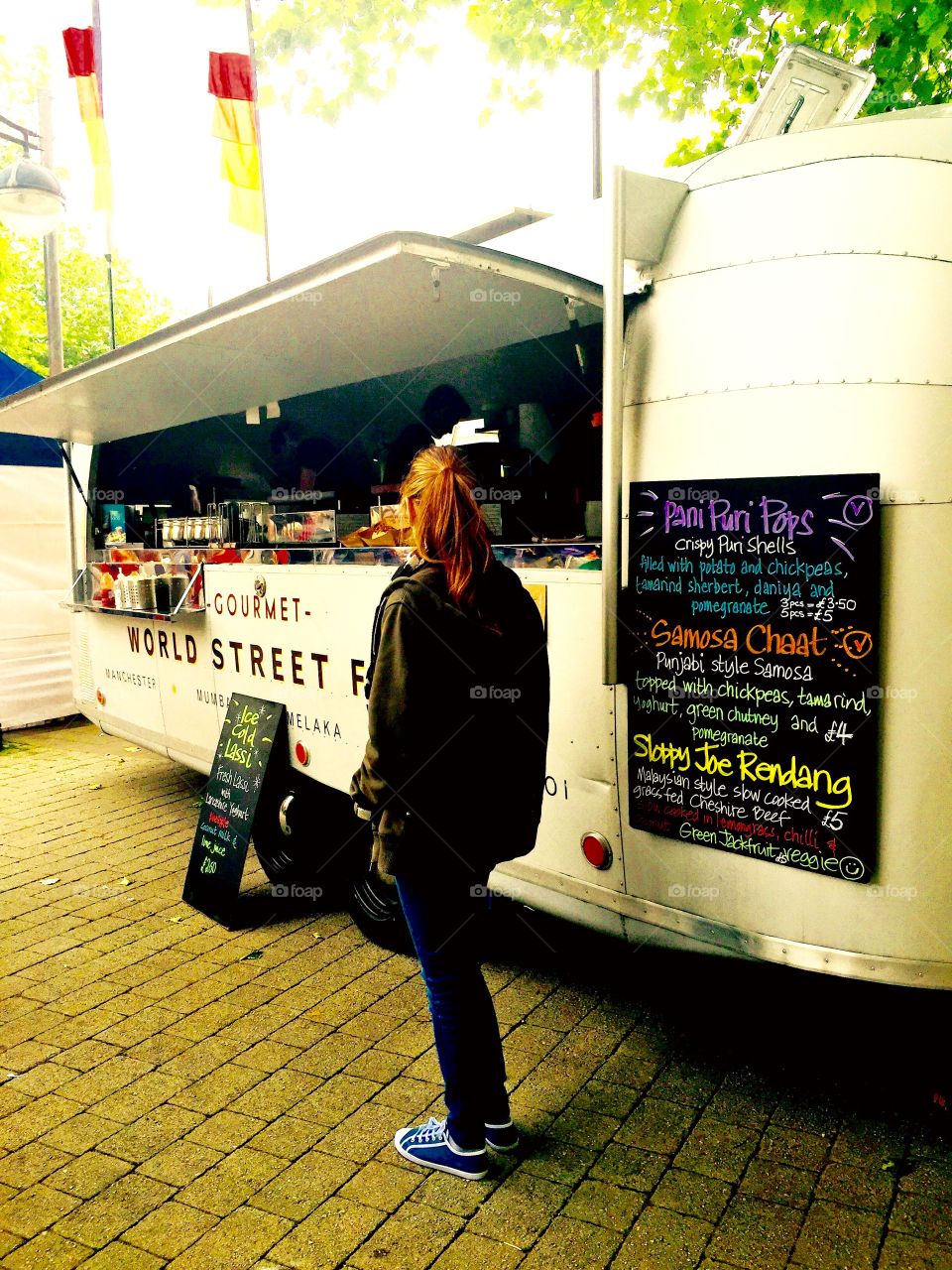 Food truck at food festival in Bolton United Kingdom 