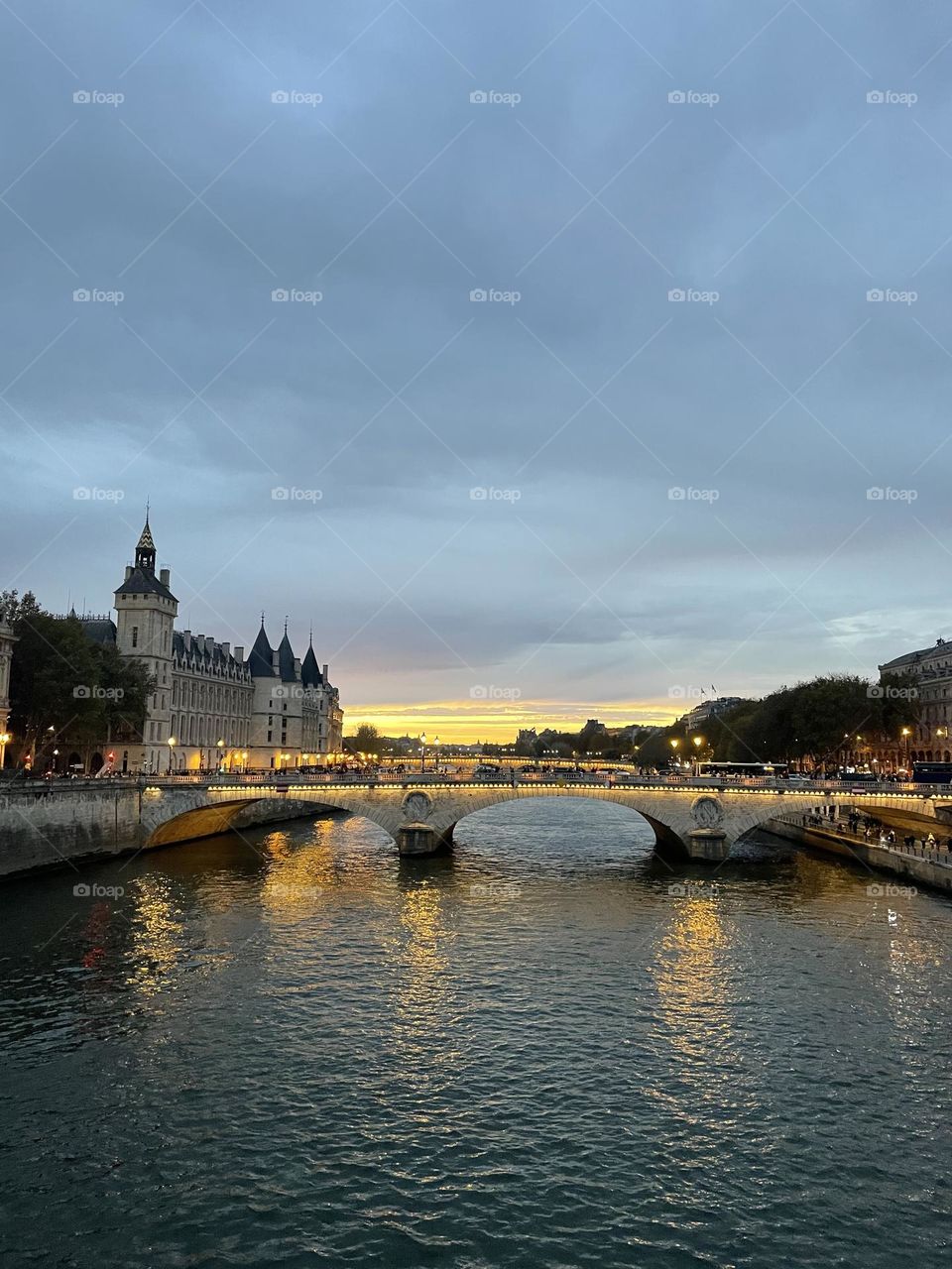 A beautiful evening view of River Seine in Paris