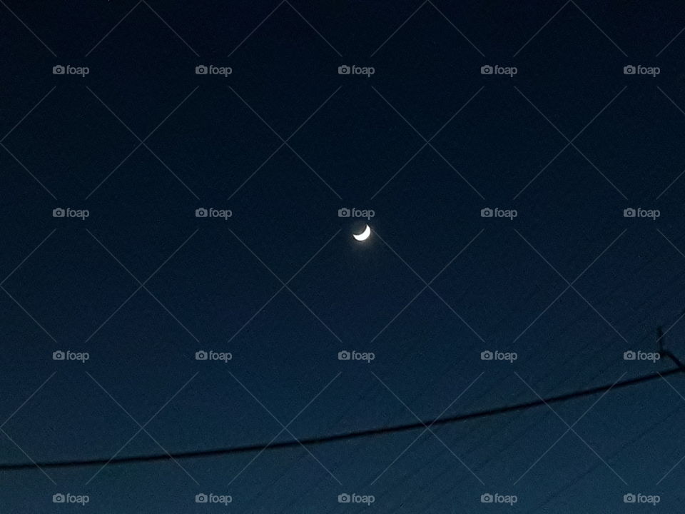 Crescent Moon seen at night from india sky
