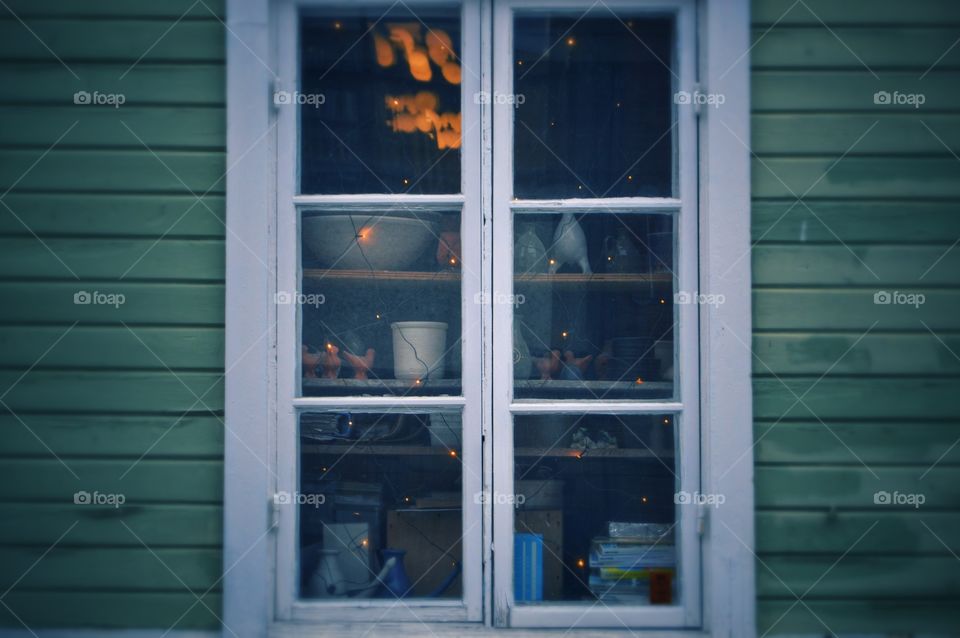 Window in a old wooden house