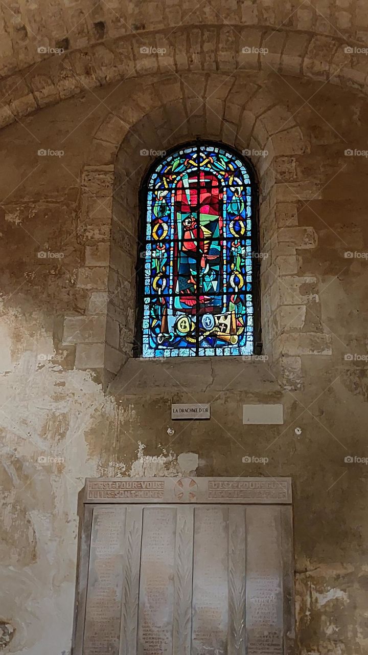 Window of the church in Paris