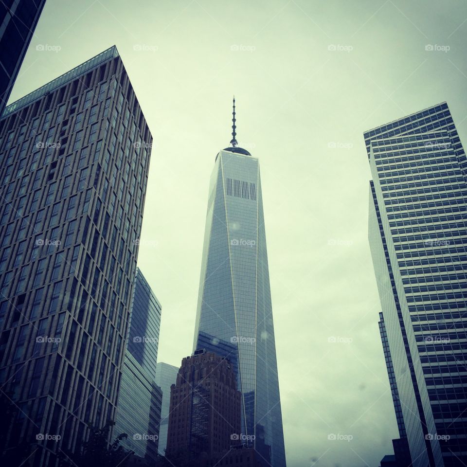 Freedoms finest. The new World Trade Center as seen by a five foot lady