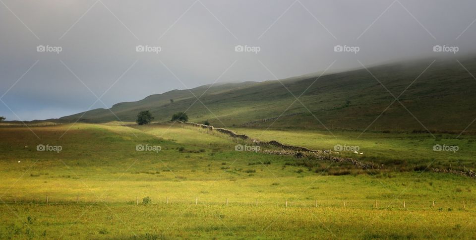 Scenics view of hadrians wall