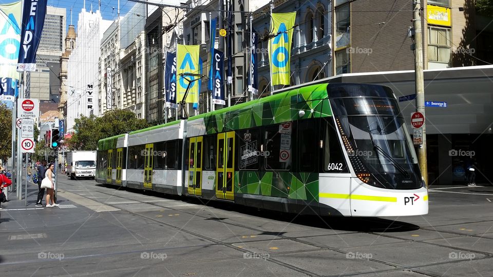 Melbourne City Tram Bourke Street