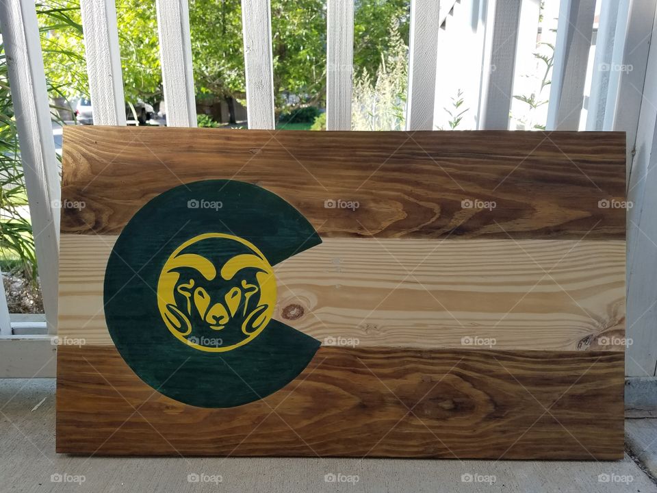 Colorado State University pallet flag