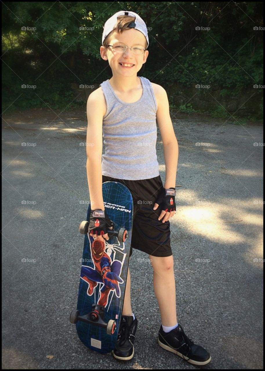 Skateboarding Son