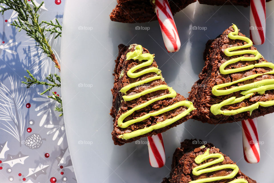 Christmas Tree Brownies 