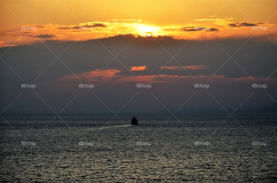 Sunset over the ocean