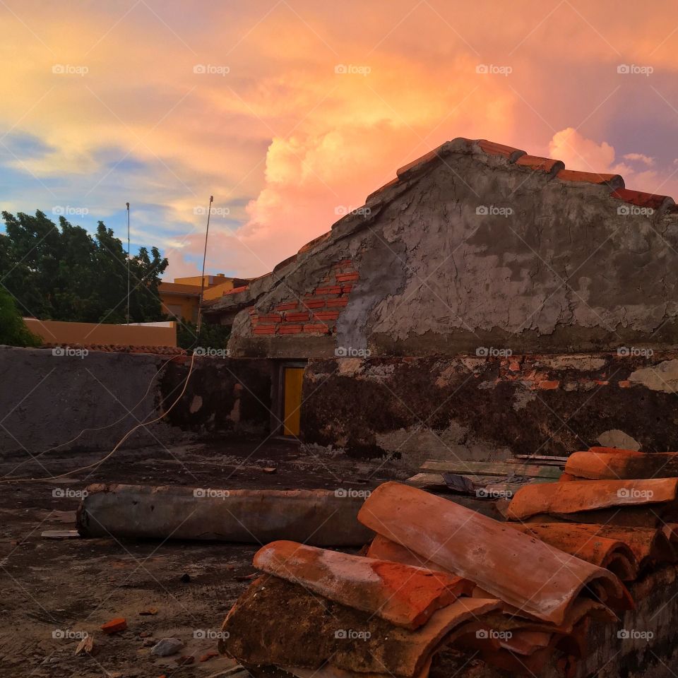 Sunset on the rooftops of Cuba