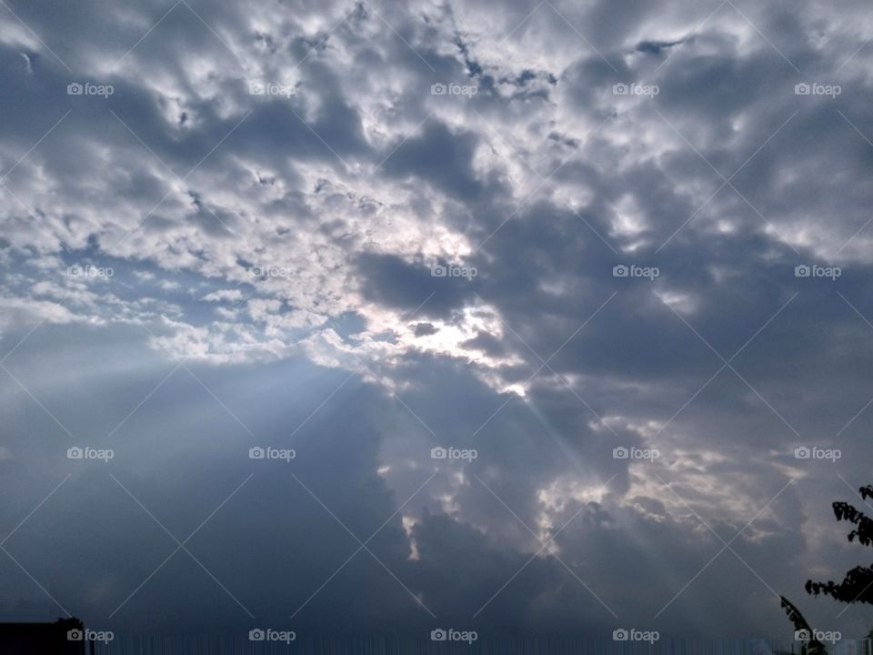 As God appears in the clouds